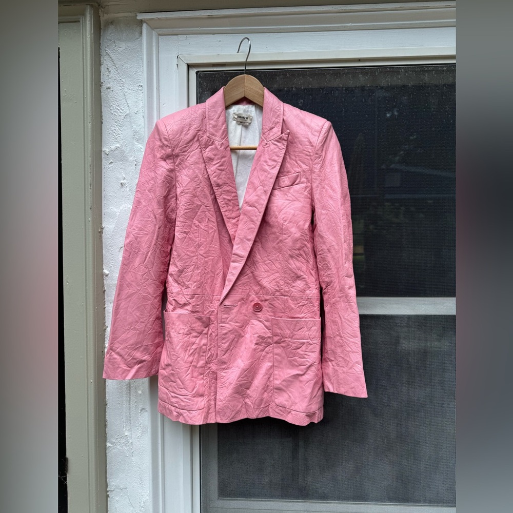 Zadig and Voltaire Crinkled Leather Blazer